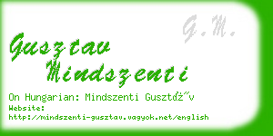 gusztav mindszenti business card